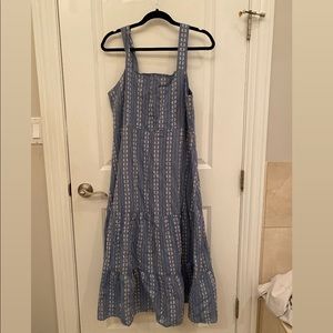 Madewell Embroidered Cotton Maxi Sundress with Button Detail